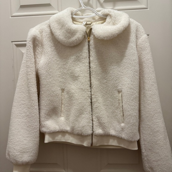 JANIE AND JACK SHERPA CROPPED JACKET - Picture 1 of 4